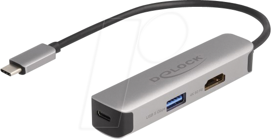 Thumbnail - DELOCK 61060 - Adapter, USB-C > HDMI, 4K 60Hz, USB-A, USB-C