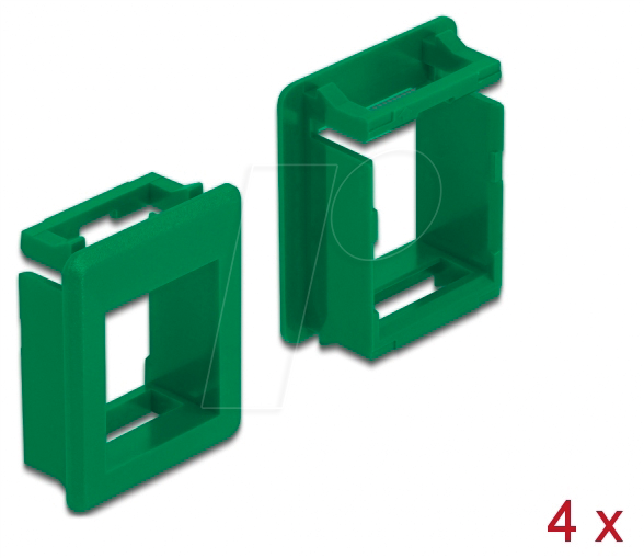 Thumbnail - DELOCK 86763 - Keystone Halterung für Gehäuse, 4 Stück, grün