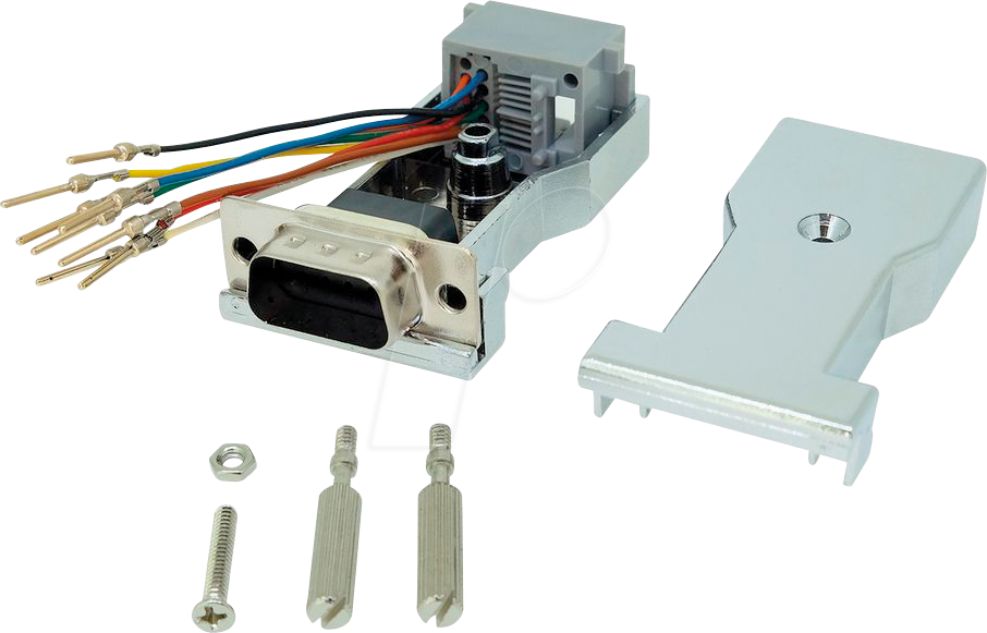 Thumbnail - ROLINE 12037524 - Adapter, DB9 Stecker / RJ45 Buchse, Montagesatz