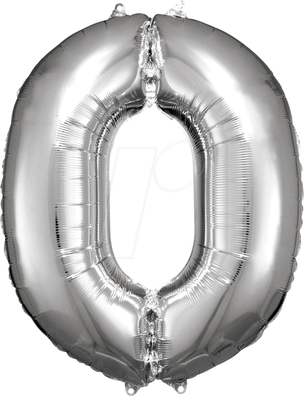 AMSC BALLON 0 SI - AMSCAN Folienballon Zahl 0 silber