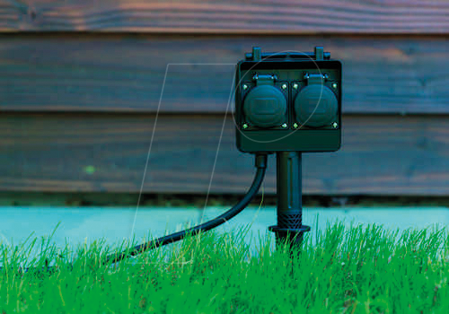 HEIT VO-35466 - 2-fach Gartensteckdose mit Erdspieß
