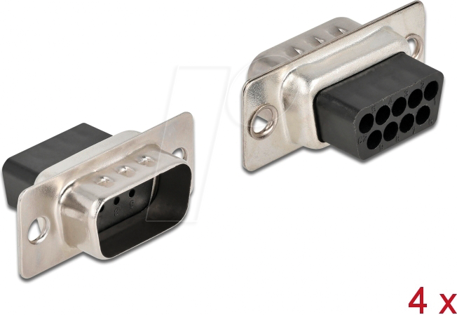 Thumbnail - DELOCK 66708 - D-Sub 9 Pin Crimp Stecker, Metall, 4 Stück