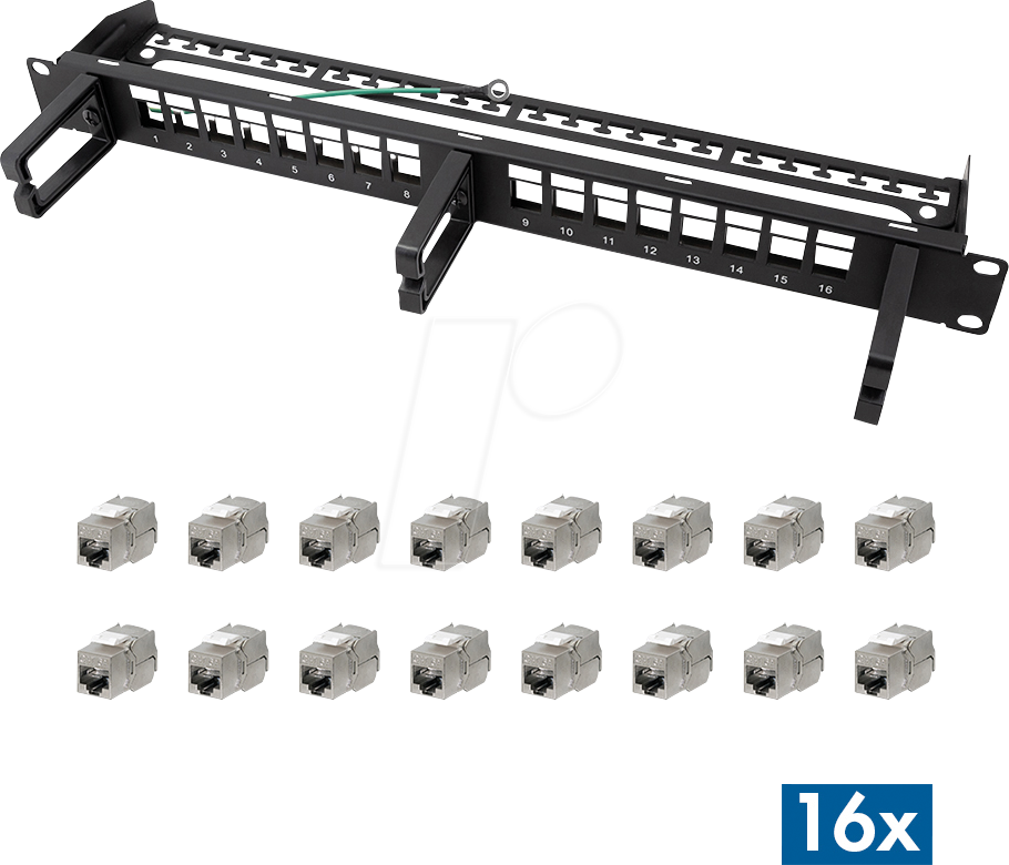 LOGILINK NK5005 - Patchpanel, 19'', 16-Port, Cat.6a