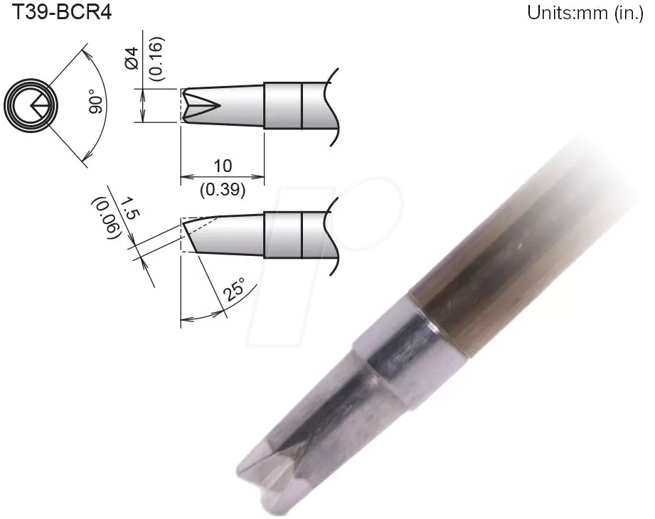 HAK T39-BCR4 - Aktiv-Lötspitze T39-BCR4, 4,0 mm, rille