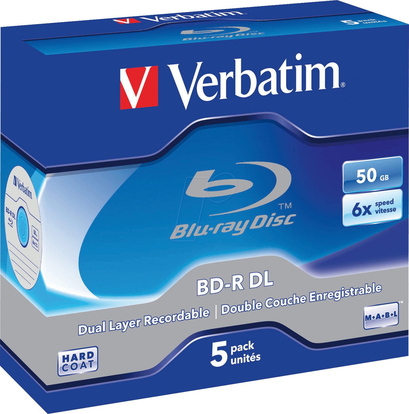 BD-R50 VER 5 - BD-R DL, 50GB, 5er Pack