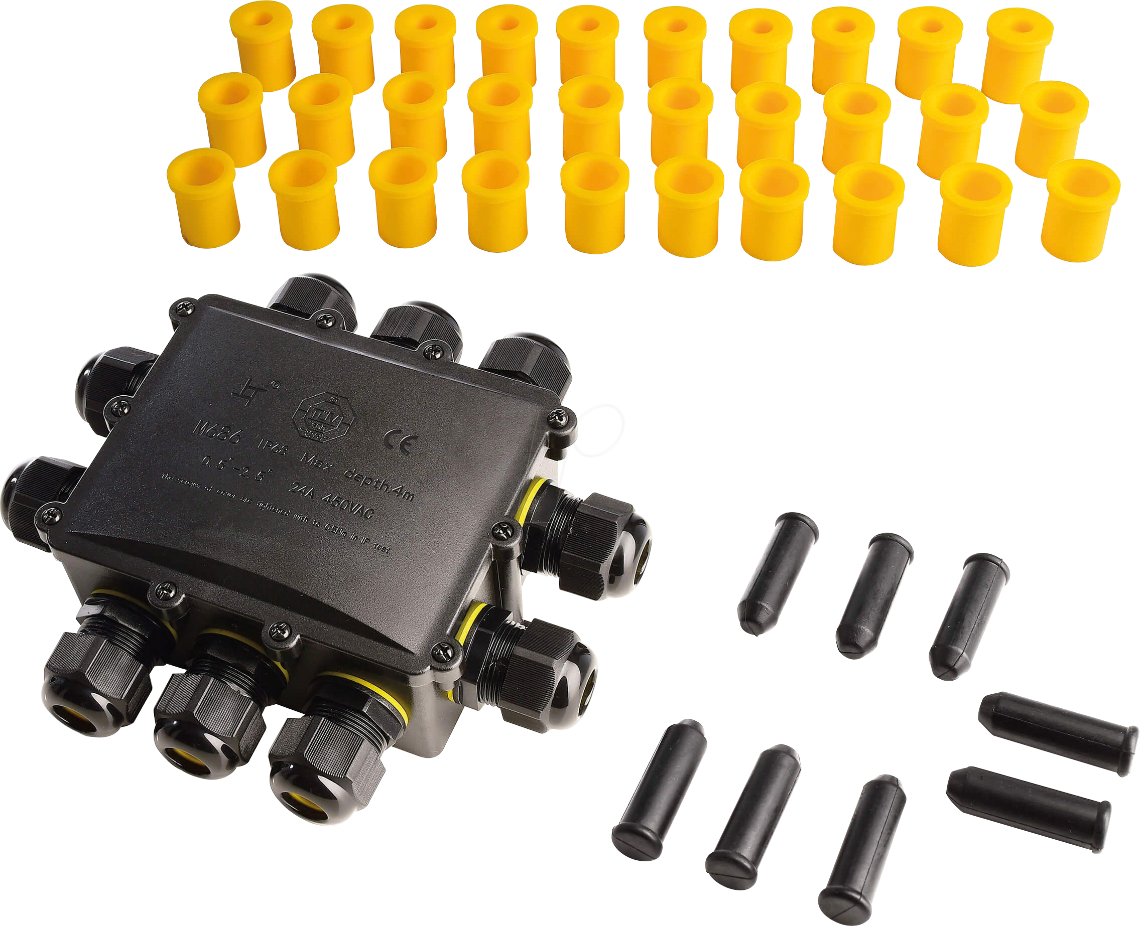 DEKO 930574 - Outdoor 10-fach-Verteiler, für 2-10 Kabel 4-14mm, 0.5-4mm²