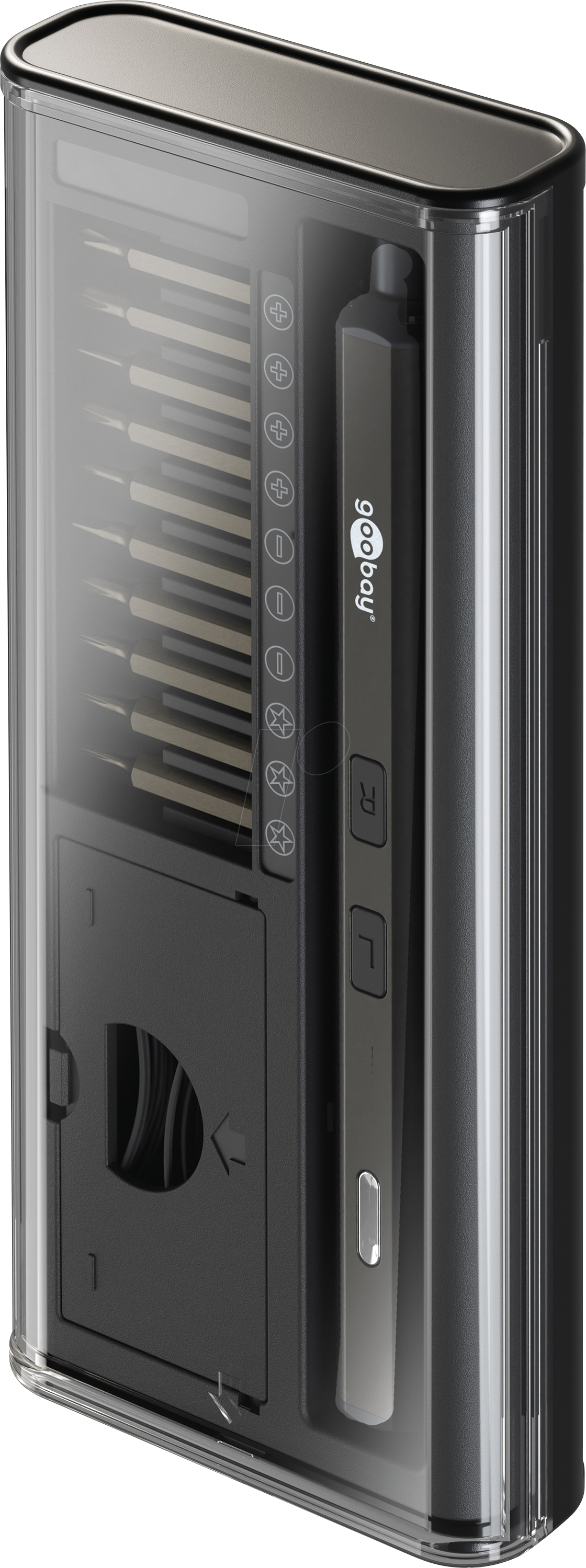 GOOBAY 77838 - Elektrischer Präzisionsschraubendreher m. Akku,20 teilig, LED, m