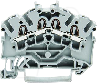 WAGO 2002-6401 - Durchgangsklemme, 4-Leiter, Ø 0,25 - 2,5 mm, grau