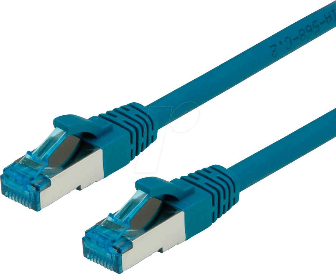 VALUE 21991950 - Patchkabel Cat.6a S/FTP PIMF blau 0.5 m