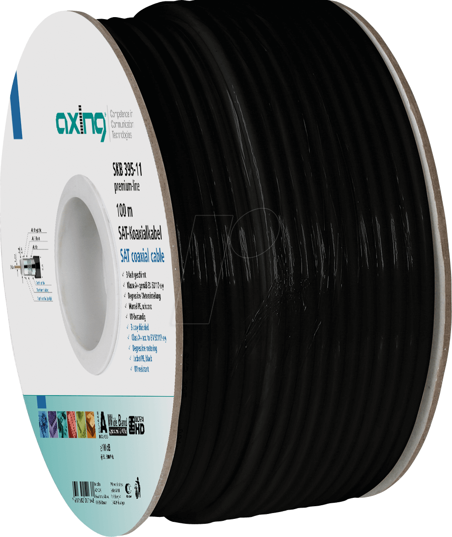 SKB 395-11 - SAT-Koaxialkabel, Ø 6,8 mm, 100 dB, 100 m