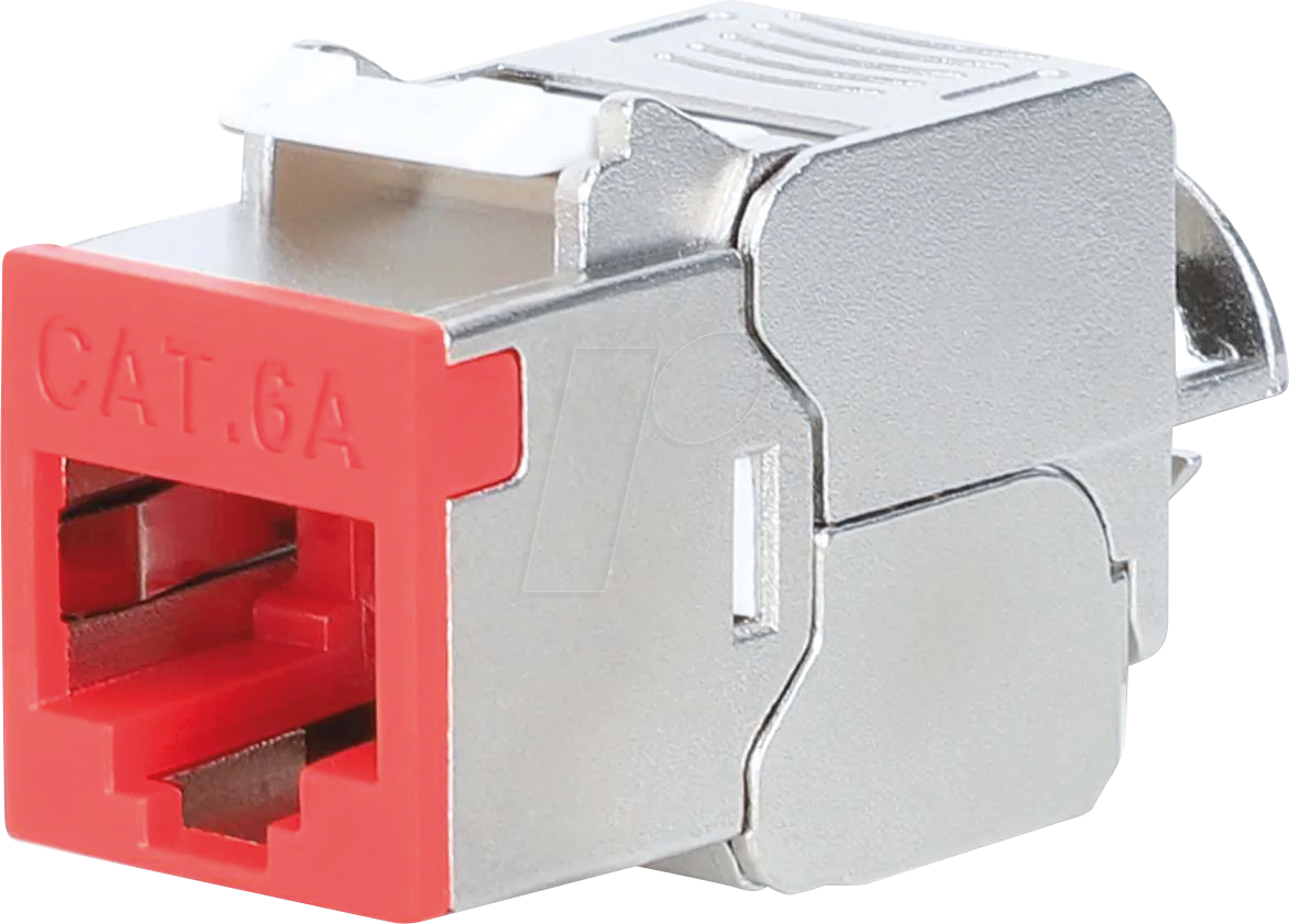 INT 791311 - Keystone Modul RJ45, Cat.6a, STP, Slimline, rot