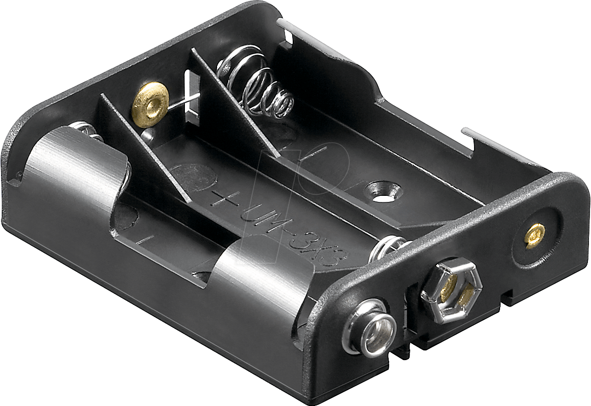HALTER 3XUM3-DK - Batteriehalter für 3 Mignonzellen (AA), Druckknopf