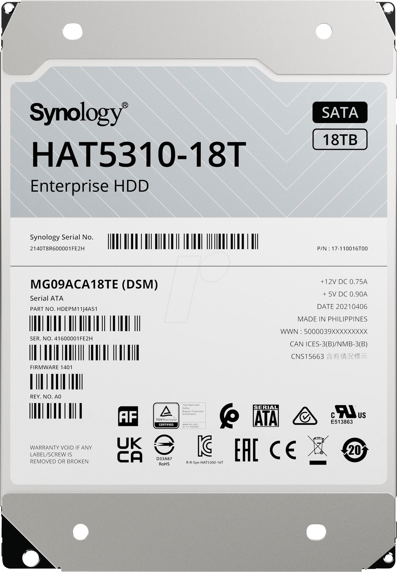 SYNOLOGY HAT-18T - NAS SAS, Festplatte, 18 TB
