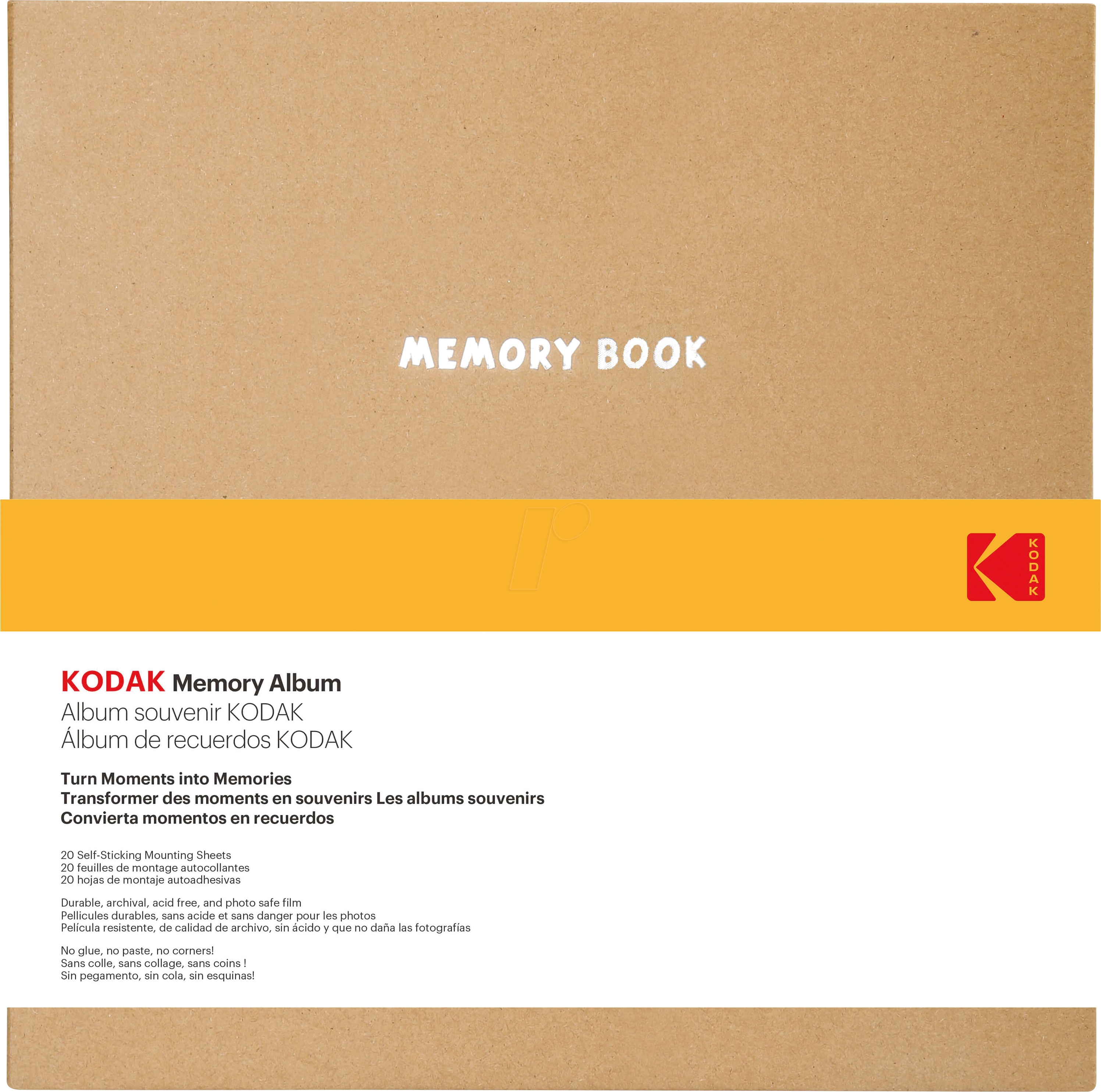 KODAK 9891313 - Fotoalbum, 23,50 x 27 cm, braun, 20 Seiten