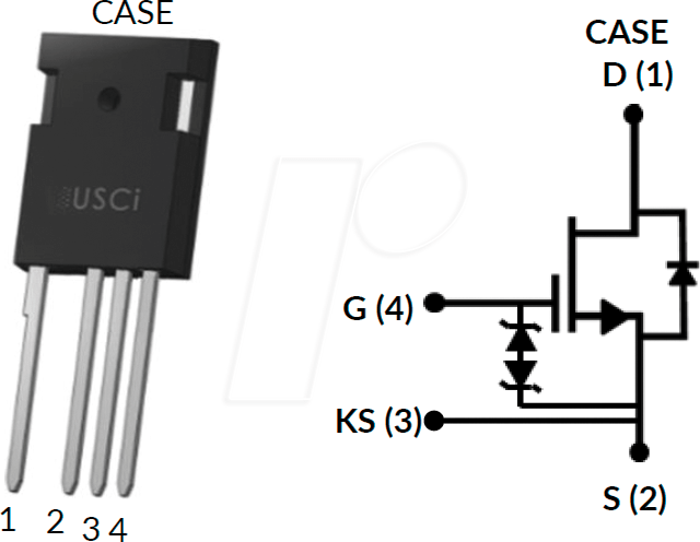 UF3C120040K4S - SiC-Kaskode-FET, 1200V 65A Rdson 0,035R TO-247-4L