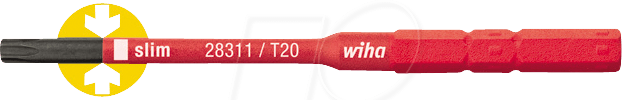 Thumbnail - WIHA 35509 - Bit TORX (TX), T20 x 75 mm, SoftFinish® electric slimBit