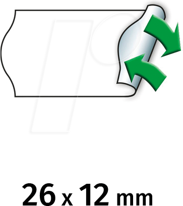 METO 9506162 - Preis-Etiketten, 26x12 mm, ablösbar, weiß, 6000 Stück