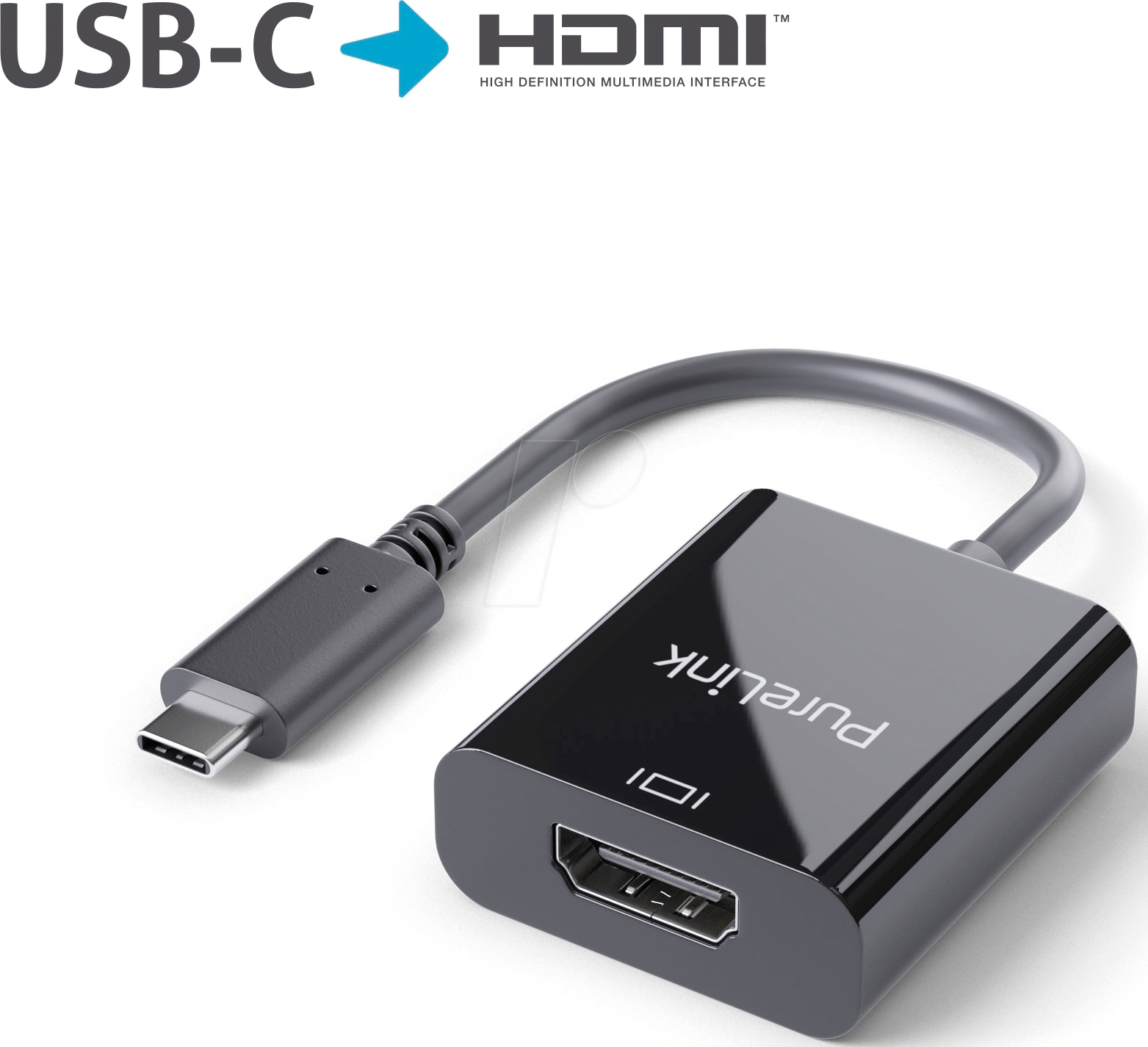 PURE IS181 - USB-C auf HDMI Adapter - 4K60 - iSerie 0,10m