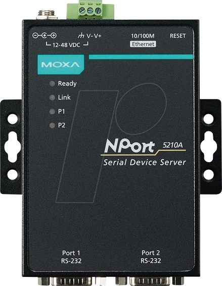 Thumbnail - MOXA NPORT5210AT - Geräteserver, 1x RJ45, 2x RS-232, DB9