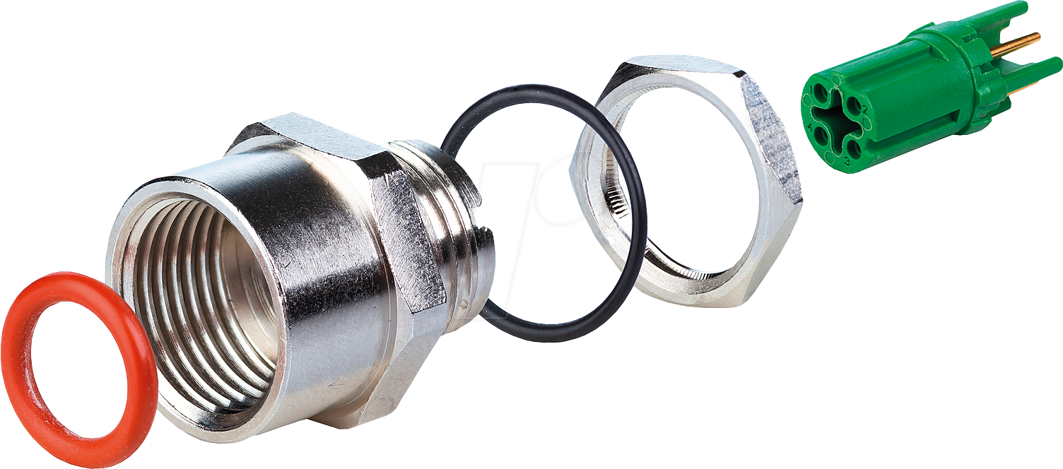 MC MMT361A115-01 - Buchse M12, 4-polig, gerade, Frontmontage, Einzelteile