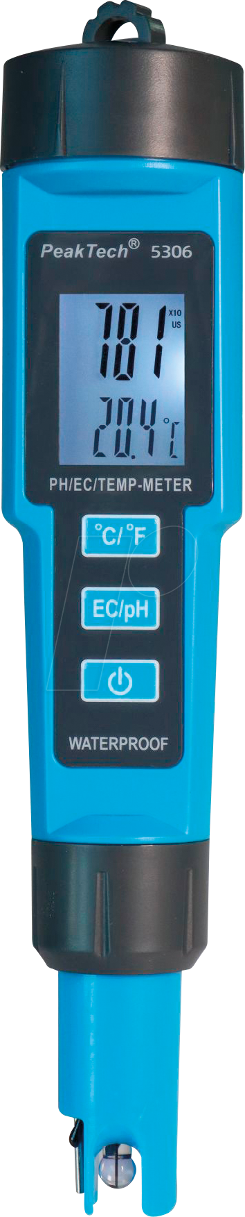 PEAKTECH 5306 - 3 in 1 PH-Meter in Stiftform für PH/EC/TEMP