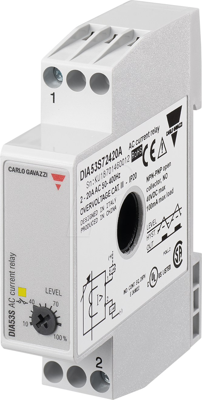 DIA53S72420A - Überwachungsrelais DIA53, 1 Phase, 2 - 20 A, Wechselspannung