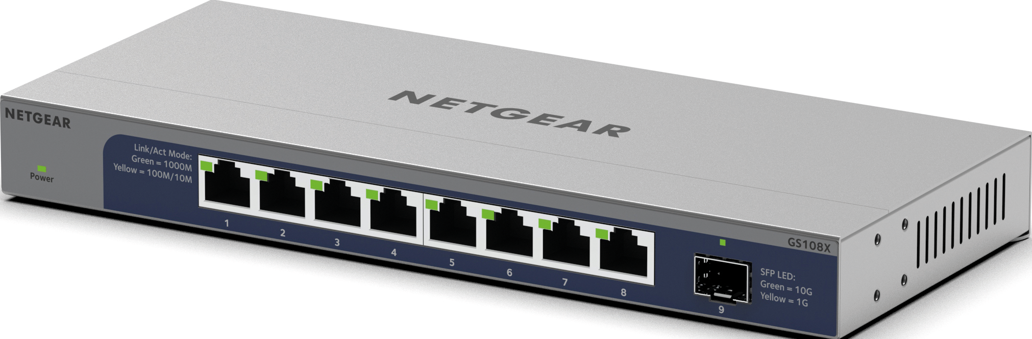 Thumbnail - NETGEAR GS108X - Switch, 9-Port, Gigabit Ethernet, SFP+