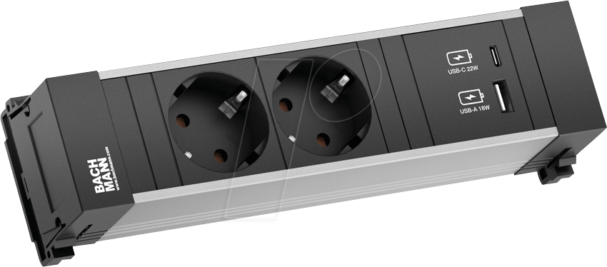 Thumbnail - BACH 916.501 - POWER FRAME Steckdoseneinheiten, 2-fach, USB A&C 22W