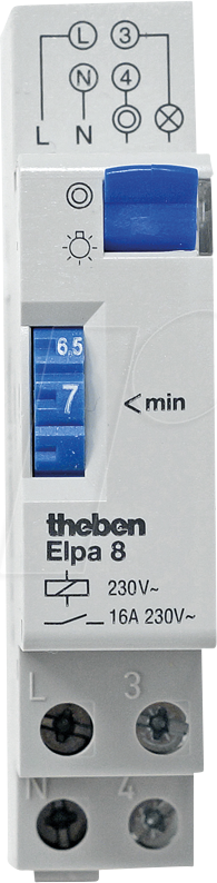 Thumbnail - THEBEN 0080002 - Treppenlicht-Zeitschalter, ELPA 8, 230V/16A, 3-/4-Leiter