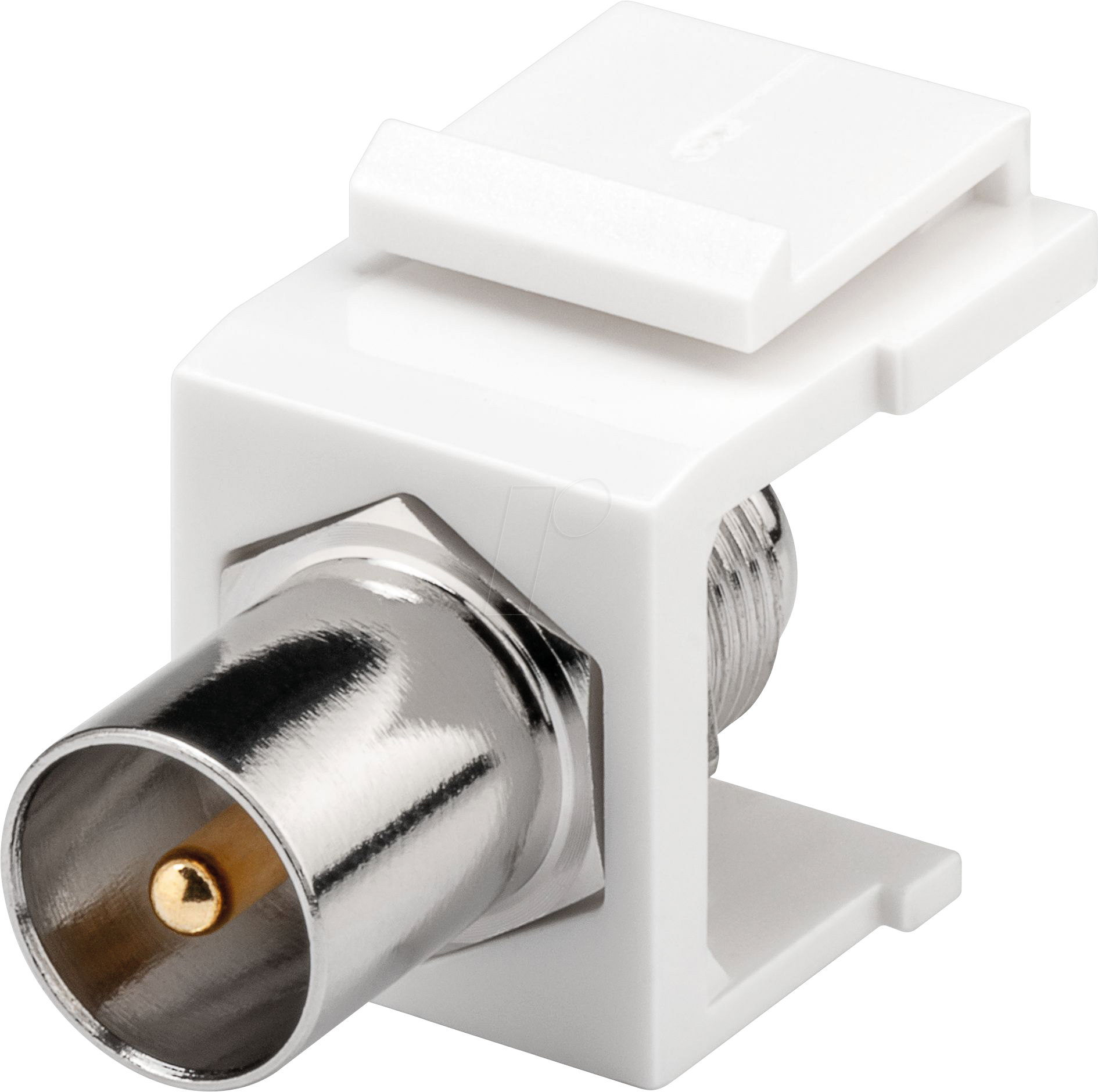 GOOBAY 79955 - Keystone Modul Koax-Stecker / F-Buchse, weiß