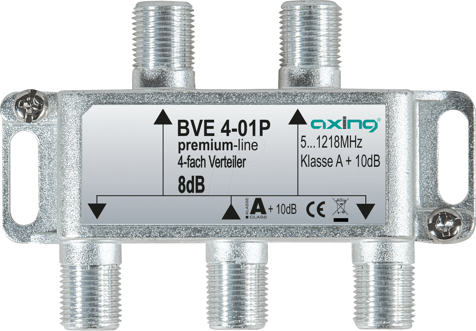 BVE 4-01P - Verteiler, 5-1218 MHz, 4-fach, 6,9 - 8 dB