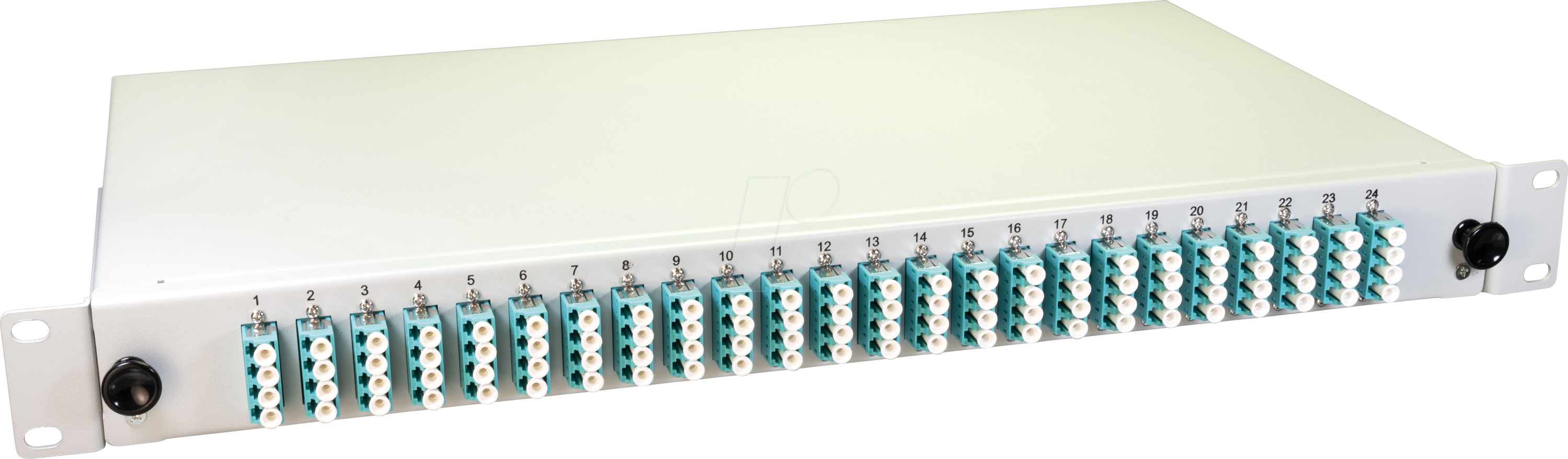 LW 96G50OM3QLC - 19'' LWL Spleißbox, 24x LC/APC Quad OM3, 1HE