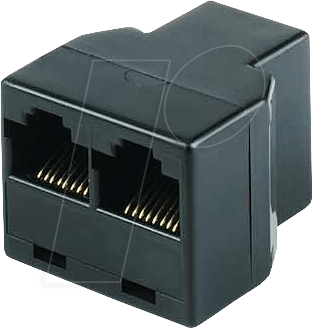 WB 3X8-8 SW - Modular Adapter mit drei Buchsen, schwarz