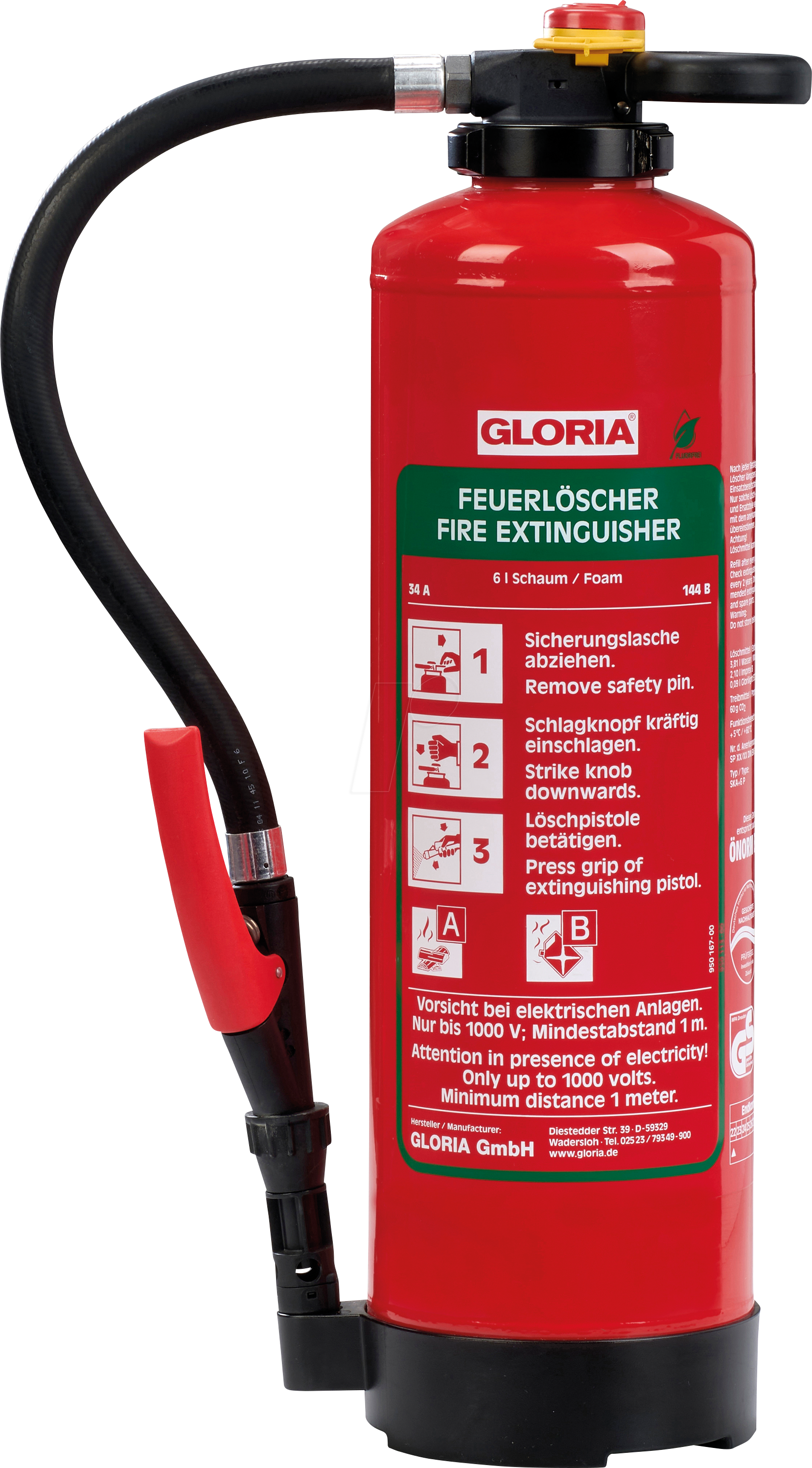GLORIA SKA6PRO - Feuerlöscher Schaum, 6 Liter