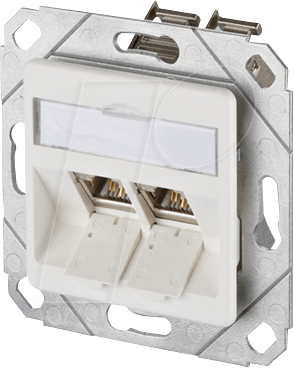 Thumbnail - BTR 1309121102-E - E-DAT modul 2 Port UPk Cat.6A reinweiß