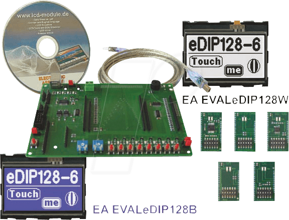EAKIT EDIP128W - Starterkit mit eDIP128W LCD, touch