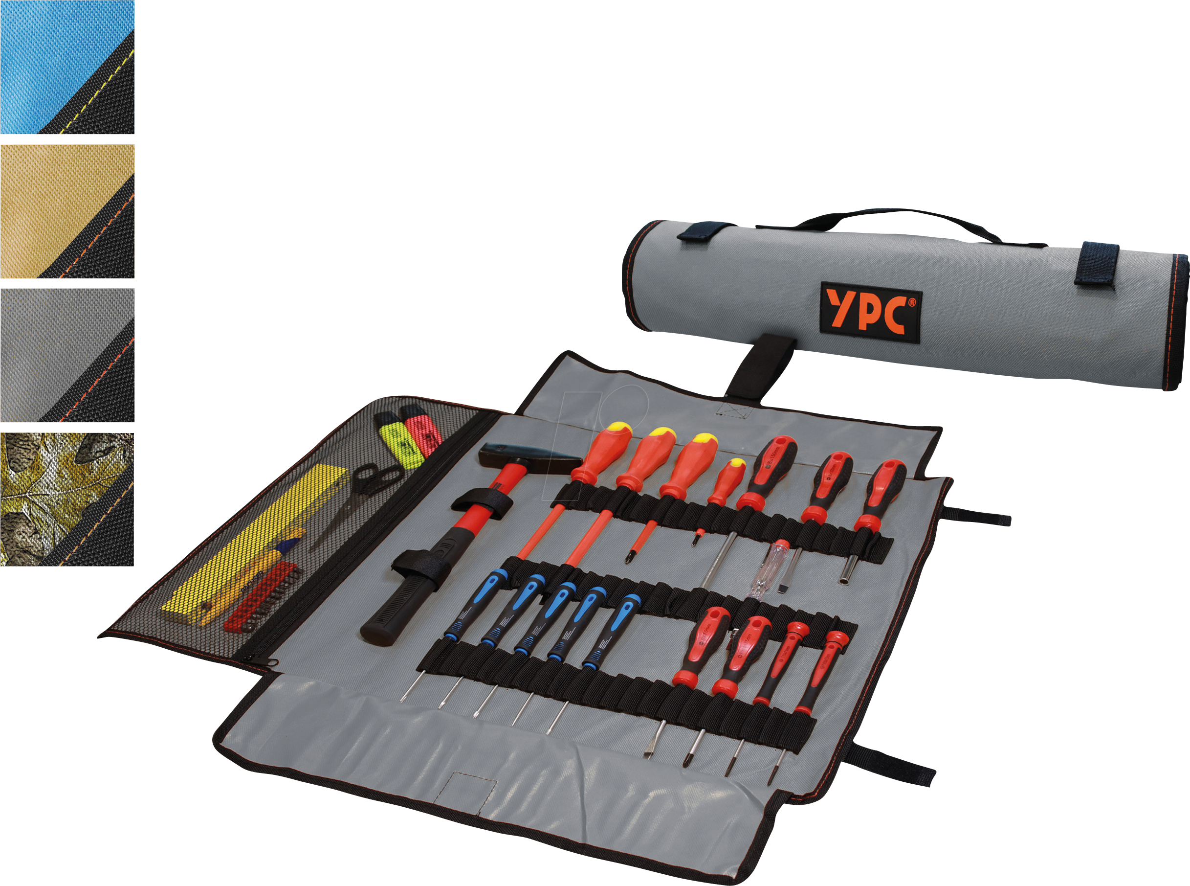 YPC BG00014BKGY - ''VarioRoll XXL'' Werkzeug Rolltasche, Grau-Schwarz, 62x44cm