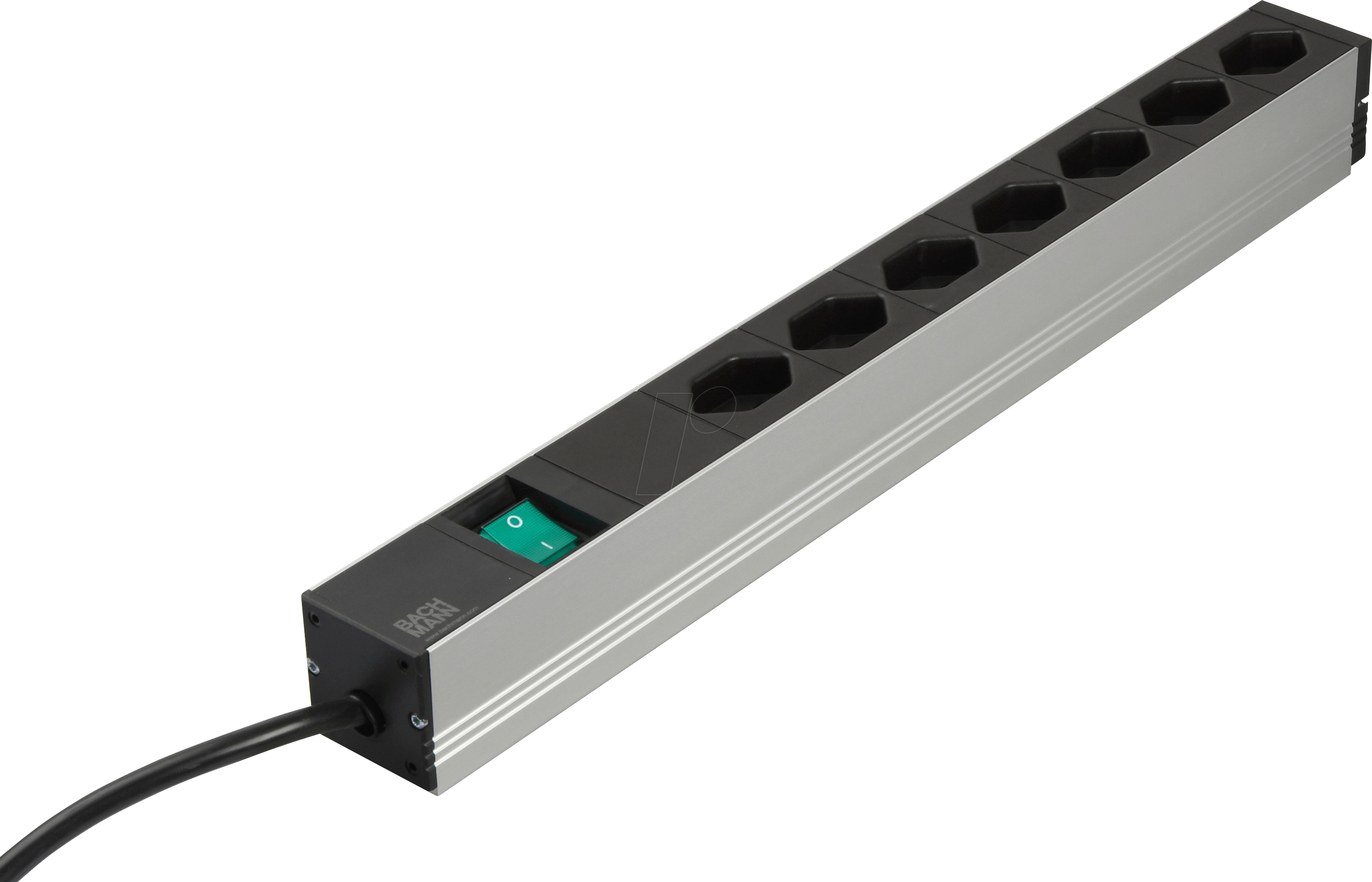 BACH 800.1264 - Steckdosenleiste, 7-fach, Typ J - SEV 1011 Typ 23, schwarz