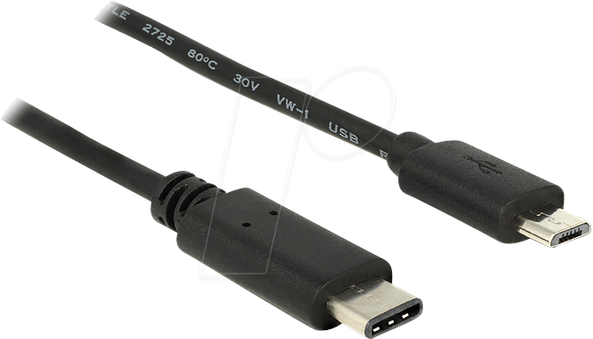 DELOCK 83602 - USB 2.0 Kabel, C Stecker auf Micro B Stecker, 1 m