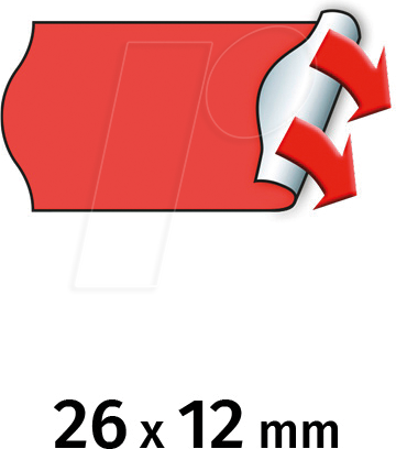 METO 9506165 - Preis-Etiketten, 26x12 mm, permanent, rot, 6000 Stück