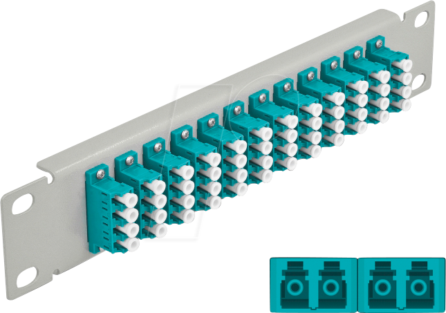 Thumbnail - DELOCK 66799 - LWL Patchpanel, 10'', 12-Port, LC Quad, 1HE, grau