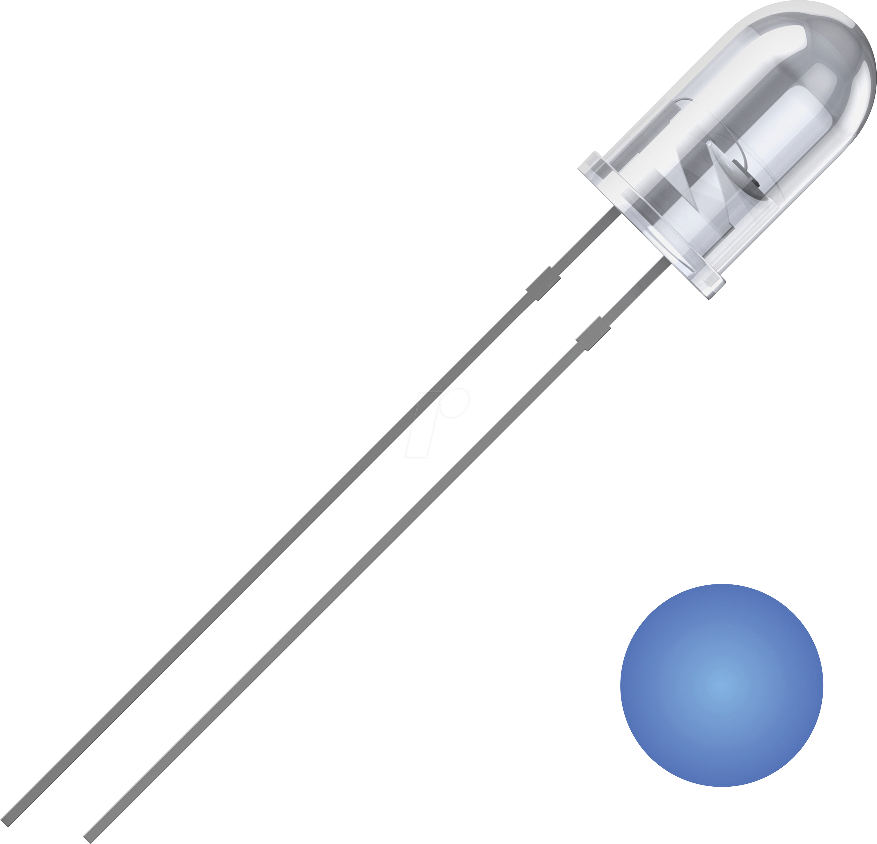 QUAD 2111O180 - LED, 5 mm bedrahtet, blau, 2500 mcd, 25°