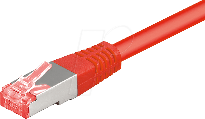 PATCH-C6 025RT - 0,25 m Cat.6 PiMF-Patchkabel, rot, RJ45