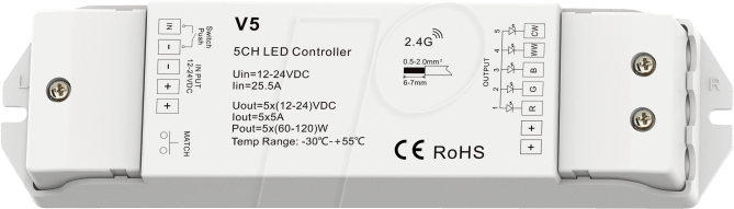 OPT AC6366 - Controller, LED-Streifen, RGB+CCT, RF2,4 GHz