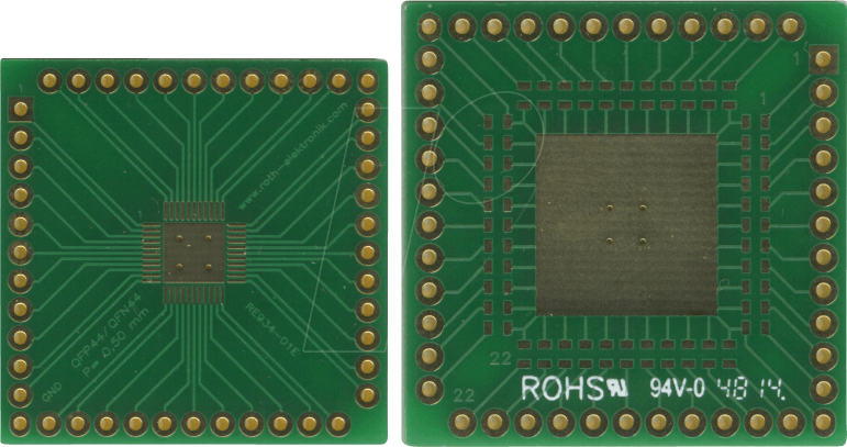 RE 934-01E - Multiadapter QFP44 & QFN44 P=0,50 mm RM 2,54 mm