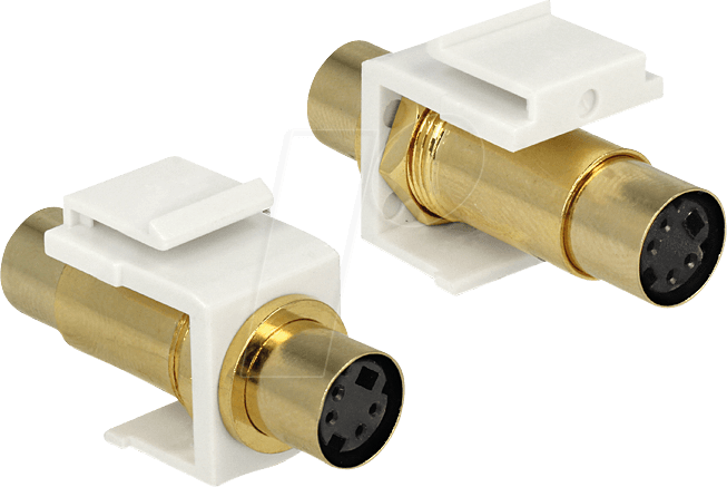 DELOCK 86338 - Keystone Mini-DIN 4 Pin Buchse>Buchse vergold.