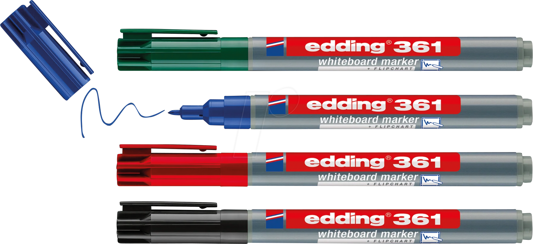 Thumbnail - EDDING 361-4S - Whiteboard Marker, 1,0 mm, 4-farbig sortiert
