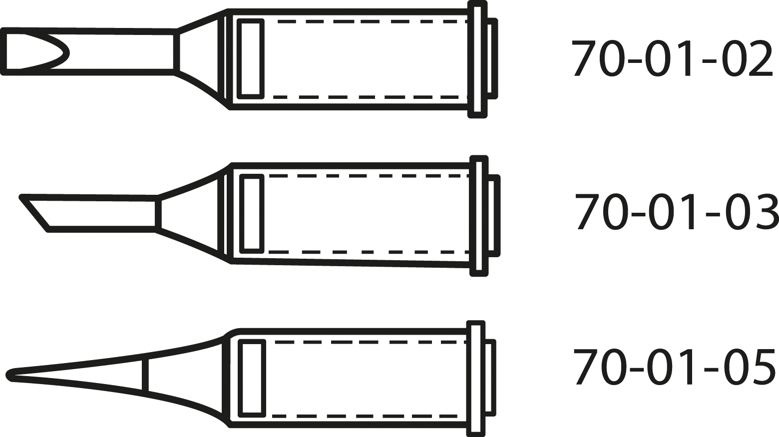 SPITZE 70-01-02 - Lötspitze für Pyropen, meißelförmig, gerade, 3,0 mm