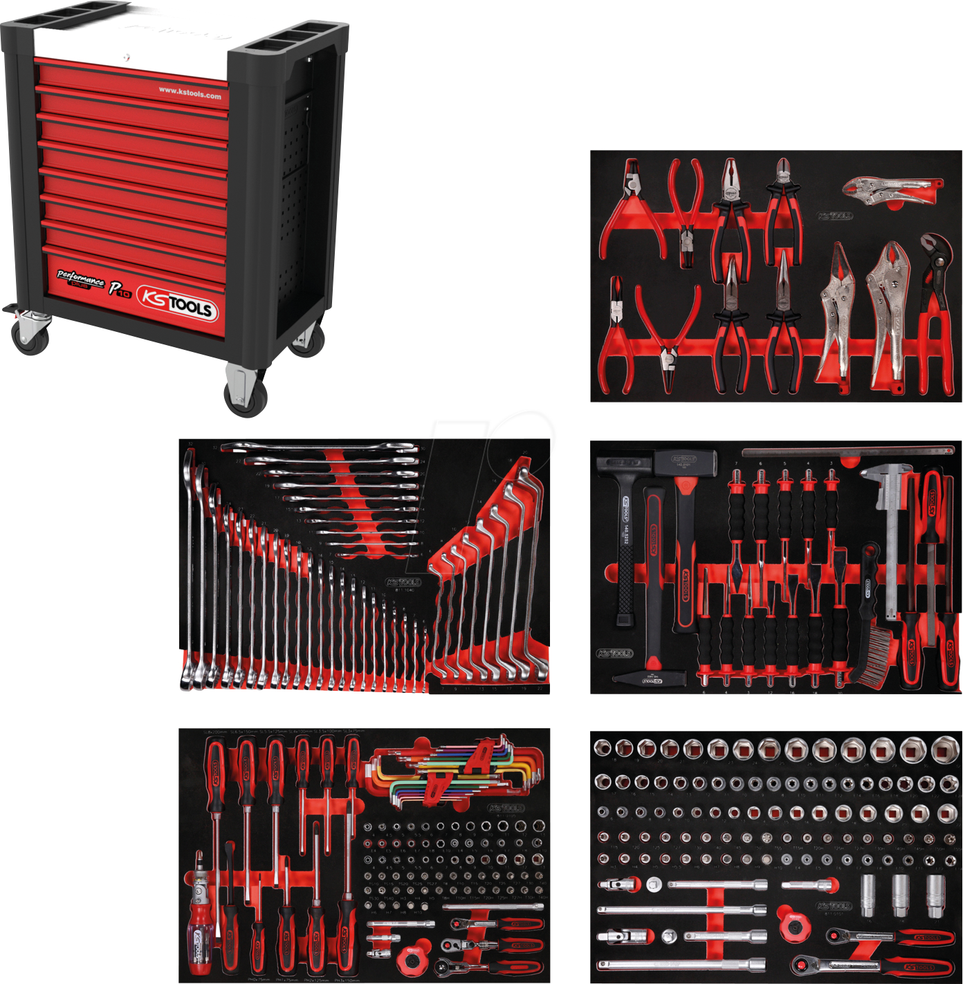 KS 810.5279 - Werkstattwagen PERFORMANCEplus P10 mit 8 Schubladen und 279 Werk