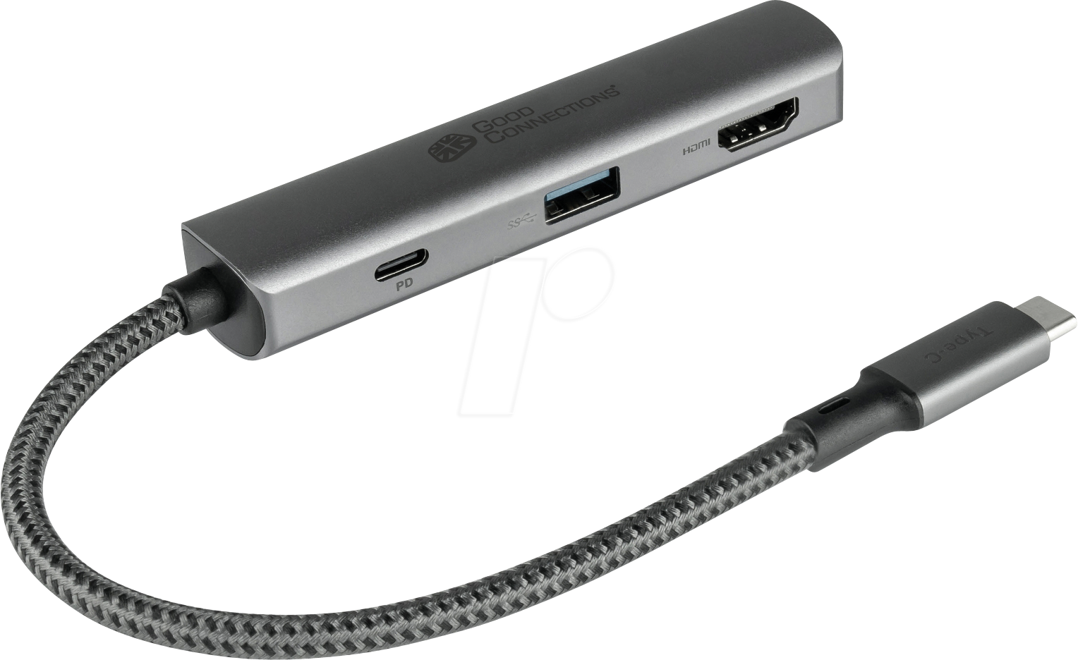 Thumbnail - GC HUB-C002A - USB 3.0, 3-Port Hub, 1xA, 1x HDMI, 1x PD 94 W, USB-C-Kabel